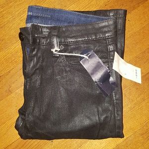 NEW BCBG Max Azria black coated skinny jeans