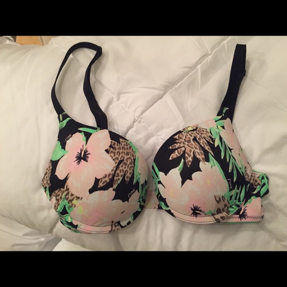 TRADED💸PINK Leopard / Floral Push Up Bra - Picture 1 of 3