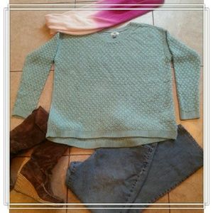 -SOLD- Big Comfy Aqua Sweater