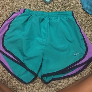 Teal and Purple Nike Running Shorts