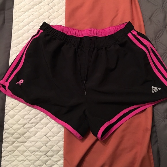 Adidas climate running jogging pink ribbon shorts