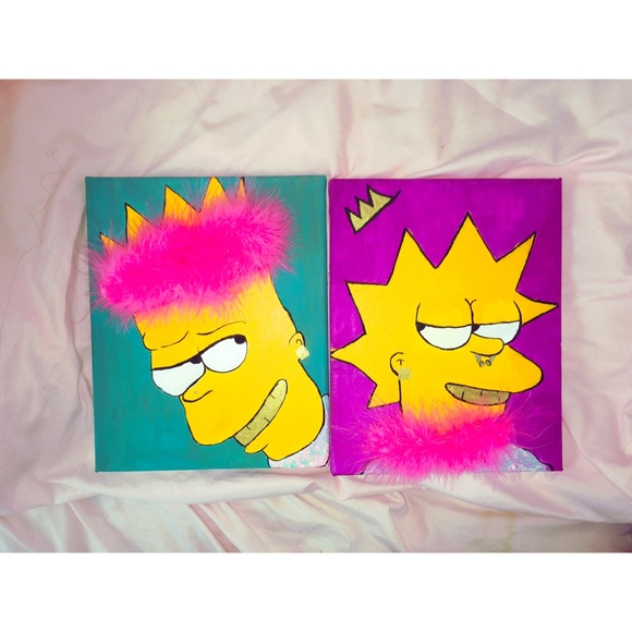 Painting Of Bart &Lisa Simpson