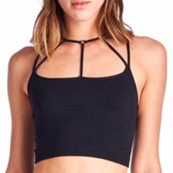 Caged Crop Top Black - Picture 2 of 3