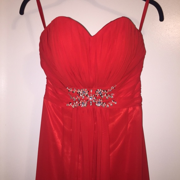 Red formal dress size 4 lace up back