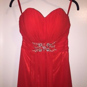 Red formal dress size 4 lace up back
