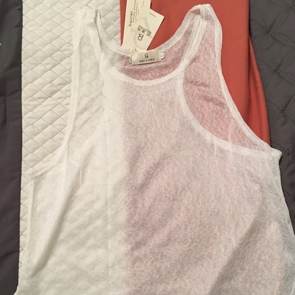 Sheer white see thru tank Juniors XL ran small NWT