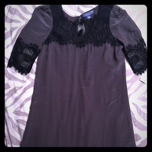 Lil from Anthropologie silk and eyelash lace dress