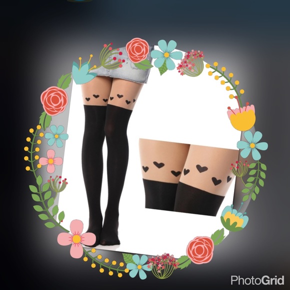 Accessories - ❤️heart printing silky stocking pantyhose