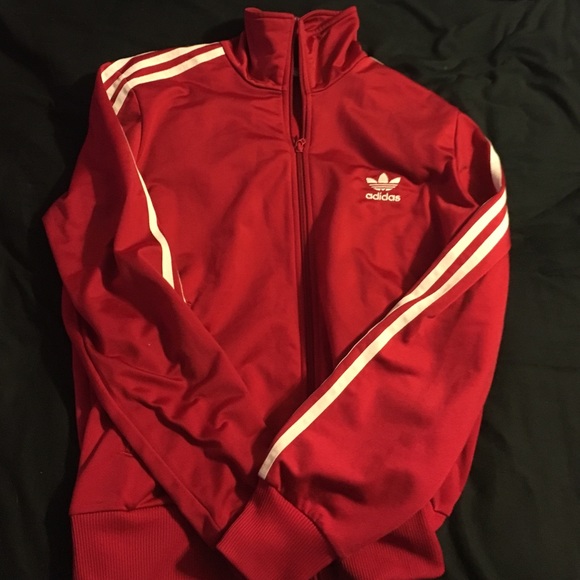 Red adidas track jacket