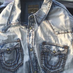 True religion demin men's shirt large