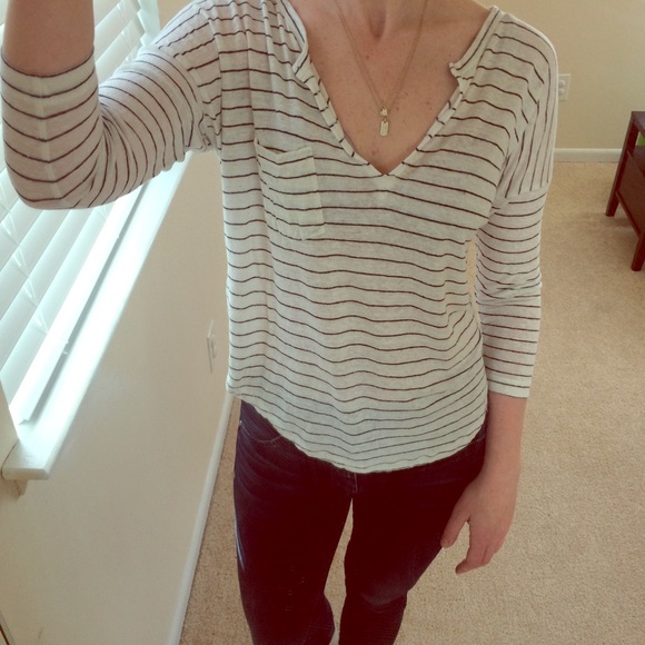 Madewell Tops - Madewell linen stripe tshirt