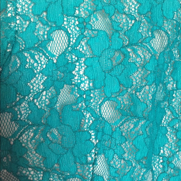 French Connection Teal lace 3/4 sleeve dress - Picture 3 of 4