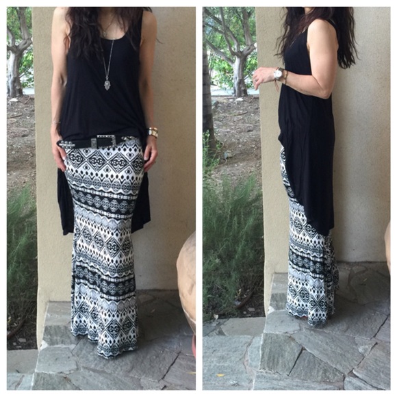 Chic Aztec print fold waist skirt - Picture 2 of 4