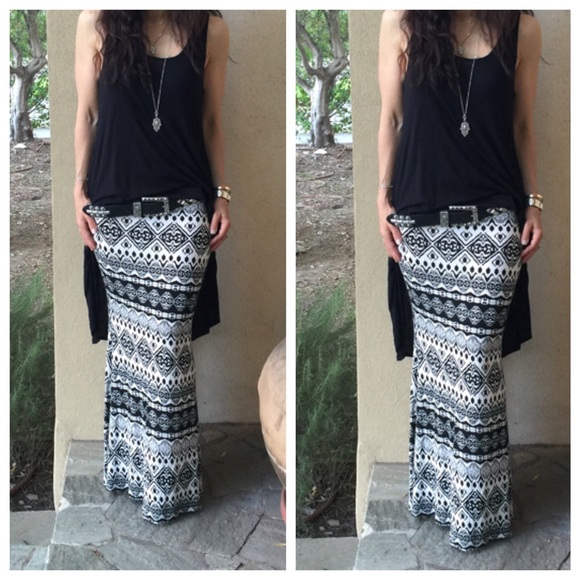 Chic Aztec print fold waist skirt - Picture 4 of 4