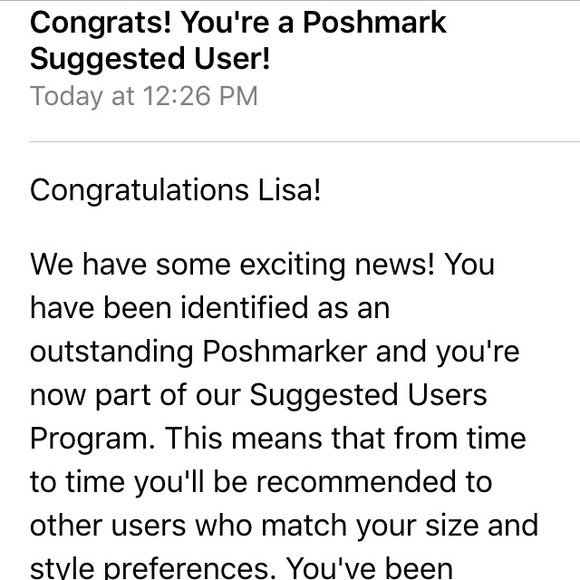 POSH SUGGESTED USER!!! 🎉🎉🎉