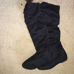 Over the knee faux suede boots