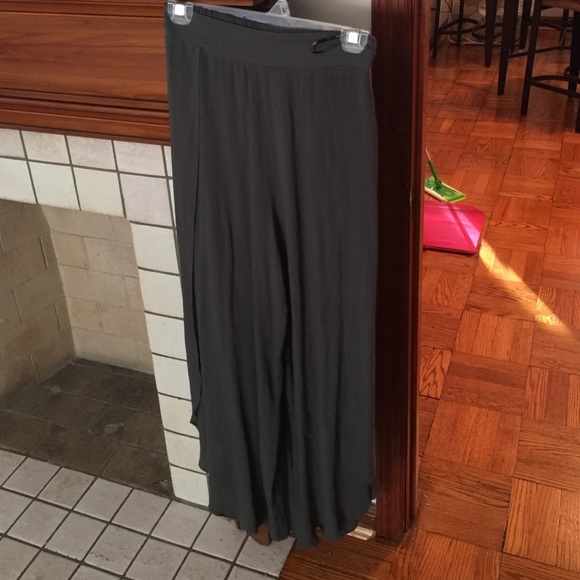 Army green pants with slit on side