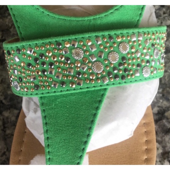 ✳️ SALE ✳️ Emerald green sandal Sz 8 or 8.5 - Picture 3 of 3