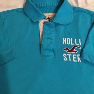 Men's size small Hollister polo shirt aqua blue