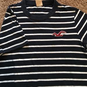 Hollister men's sz small blue &white striped shirt