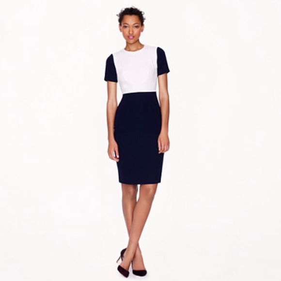 J. Crew Dresses & Skirts - J. Crew crepe navy/white color block dress