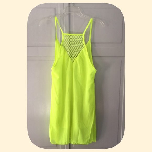 Sold NWT Lime Green crochet  Racerback Dress - Picture 2 of 2