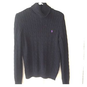 Black cable knit sweater