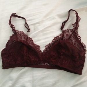Never worn burgundy bralette