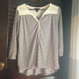Black and white striped blouse