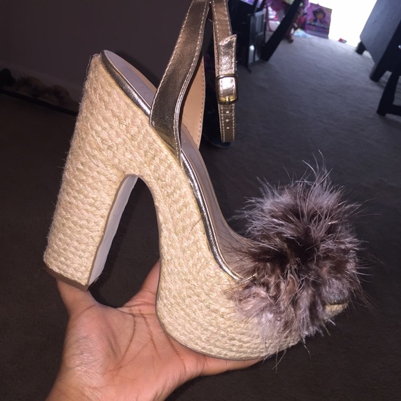 Chunky fur heels