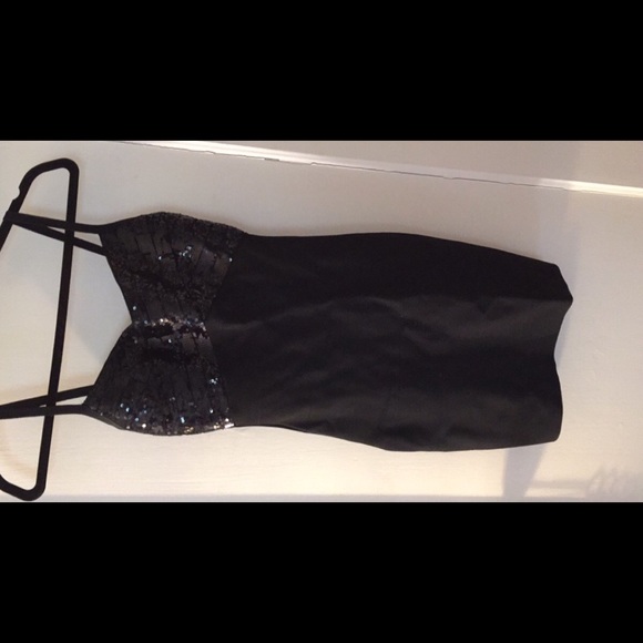 sequin black dress