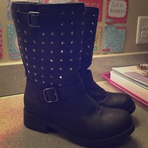 Jeweled Combat Boots