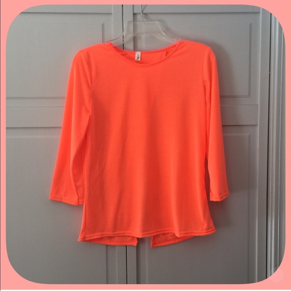 LAST ONE!! HP NWT Sexy Orange Open Back Blouse - Picture 2 of 3