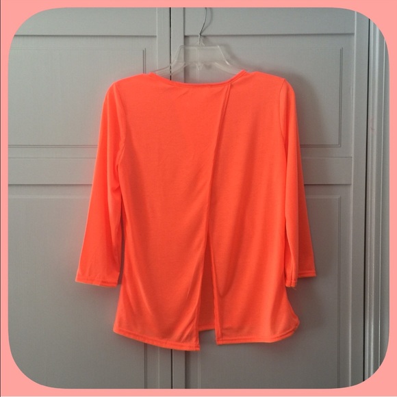 LAST ONE!! HP NWT Sexy Orange Open Back Blouse - Picture 3 of 3
