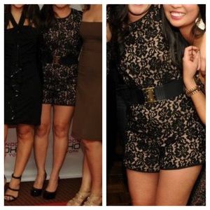 BCBG lace short sleeve romper. Size XS