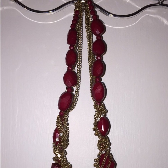 red bulky necklace