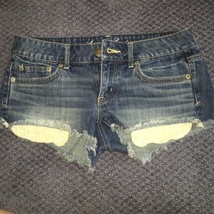 Jean shorts with lace pockets!