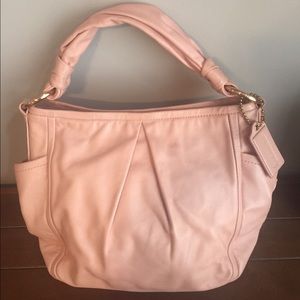 Pearly blush Leather Coach bag