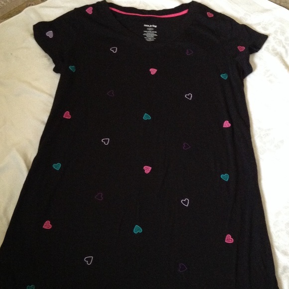 Shift black with hearts Sz 14-18 White Stag