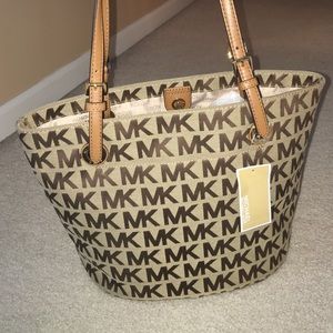 BRAND NEW MK canvas print purse