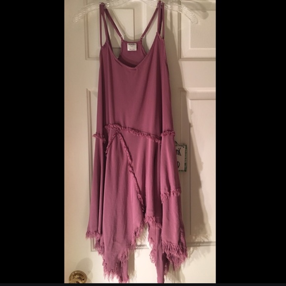Free People Shredded Trim Slip Dress