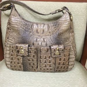 Brahmin Melbourne Nutmeg Croc Leather shoulder bag