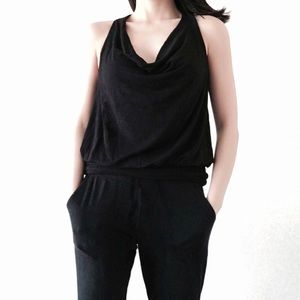 🎯HP🎯Ella Moss Draped Jersey Top in Black/Orange