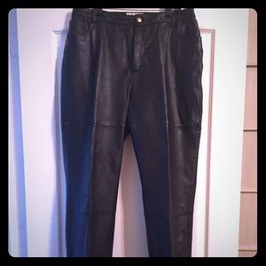 Real leather pants