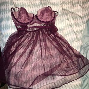 BRAND NEW plum colored VICTORIA'S SECRET babydoll