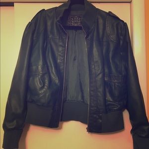 Dark green faux leather jacket