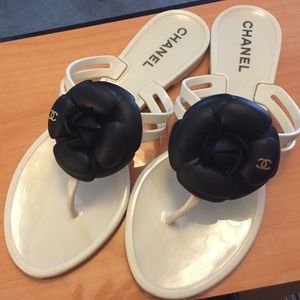 CHANEL Camellia jelly sandals