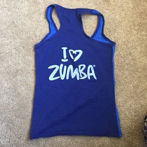 Blue Zumba tank sz small