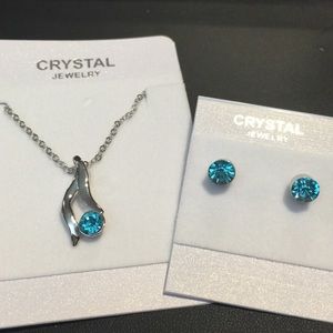 18k white GP Austrian pink  crystal set