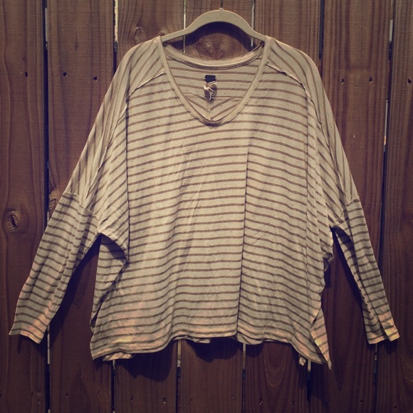 Free People Striped Knit Longsleeve Top